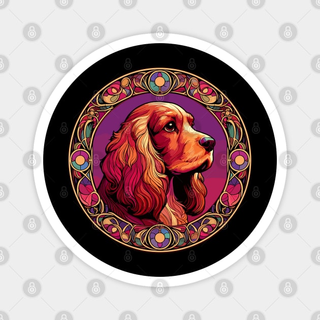 Cocker Spaniel Dog  - Art Nouveau Inspired Design Magnet by RCDBerlin